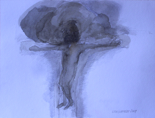 clouds with crucifixion by Ricardo Hirschfeldt