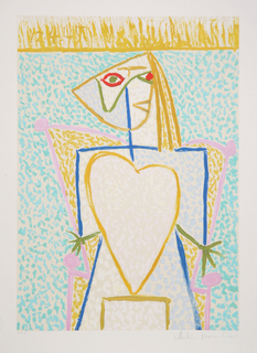 Femme au Buste en Coeur by Picasso Estate Collection