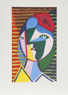 Visage de Femme Sur Fond Ray&eacute; by Picasso Estate Collection