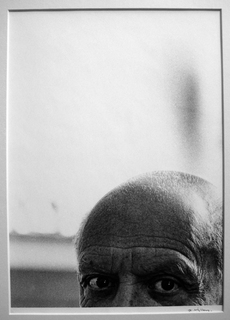 Les Yeux - Cannes, 1956 (Picasso&rsquo;s half head in the bottom right of the picture) by Andre Villers