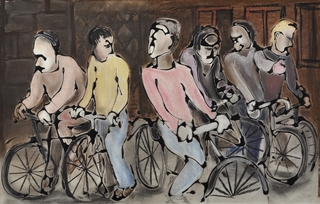 Afternoon Cyclists by Hilary Senhanli
