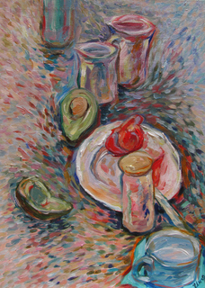 Still life with blue cup by Inga Erina