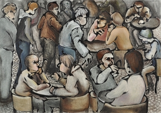 Caf&eacute; Crowd by Hilary Senhanli