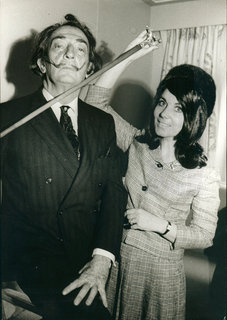 Dali, a woman and his cane by Salvador Dal&iacute;