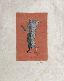 Personnage sur fond rose by Georges Braque