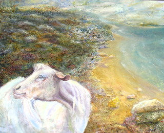 Landscape with goat by Sylva Zalmanson