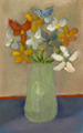 Mixed Flowers on Green Vase by Peter McCarthy
