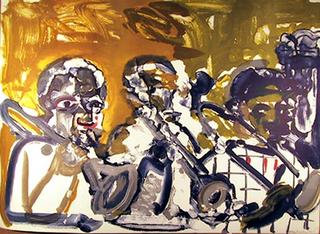 Brass Section, Jamming at Minton's (From the Jazz Series) by Romare Bearden