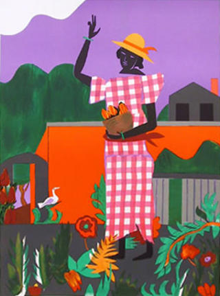 Girl In The Garden by Romare Bearden