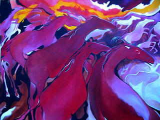 Red Horses by Shirley Dickie