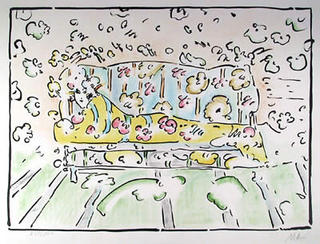 Lady on Couch II by Peter Max