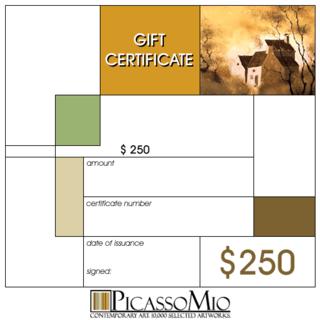 $250 Art Gift Certificate by PicassoMio.com