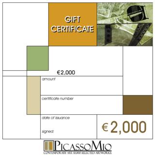 &euro;2,000 Art Gift Certificate by PicassoMio.com