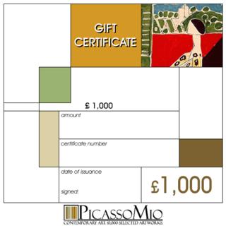 &pound;1,000 Art Gift Certificate by PicassoMio.com