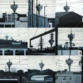 Relais Herziens - made of 9 small paintings by Givernaud