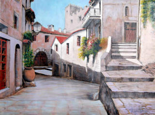 Untitled (Old City Street) by Rugero Valdini