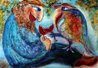 Soul Talk with Parrot 3 by Malka Tsentsiper