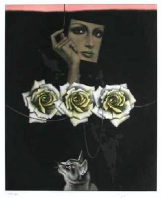 Trois Roses et un Chat by Riko Ara&iuml;