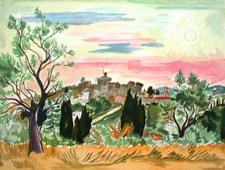 Cagnes vu des Collettes by Yves Brayer