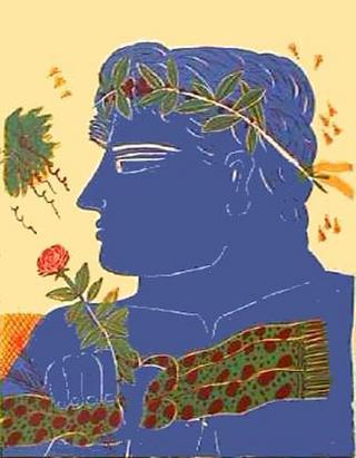 Profil Bleu &agrave; la Rose by Alexandre Fassianos