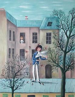 Un Violon sur le Toit by Raymond Peynet