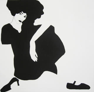 Dark-Haired Girl with Slipper by Cristina Gayarre
