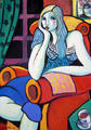Girl in Red Armchair by Guillermo Mart&iacute; Ceballos