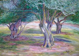 Three Olive Trees by Moti Lorber
