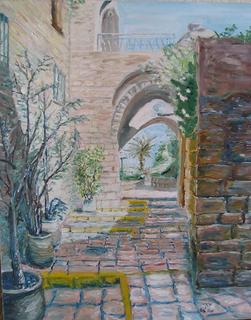 Narrow Passageway in the Old Jaffa by Moti Lorber