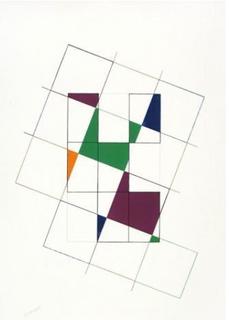 Trama a la Derecha. 6 M&oacute;dulos (8x5) 4x4 2.4.6.8., 110 grados Cuadros Verde y Magenta by Waldo Balart