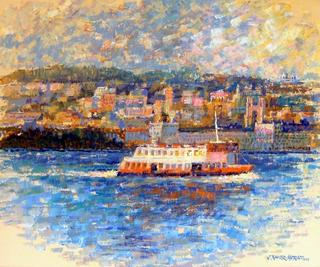 Barco Cacilheiro Frente a Lisboa by Jorge Xavier Morato